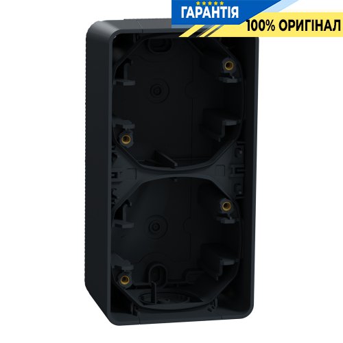 Двухместный бокс, наружный монтаж вертикальный, IP55, черный, Schneider Electric Mureva Styl MUR37912