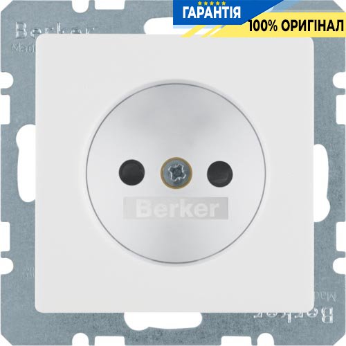 Розетка без заземлюючого контакту з захистом від дітей, 16А/250В, полярна білизна, Berker «Q.1» «Q.3» «Q7» 6167336089
