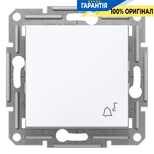 Кнопка 1-клавішний «Дзвінок» Schneider Electric Asfora EPH0870121, біла (без рамки)