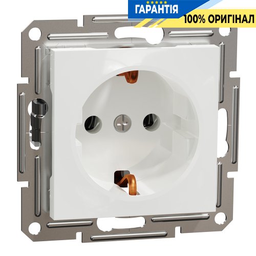 Розетка із заземленням Schneider Electric Asfora EPH2970121, біла (без рамки)