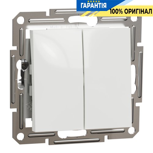 Переключатель 2-клавишный Schneider Electric Asfora EPH0670121, белый (без рамки)