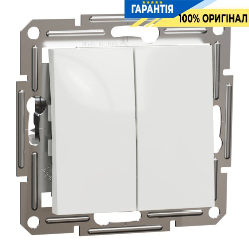 Кнопка 2-клавишный Schneider Electric Asfora EPH1170121, белая (без рамки)