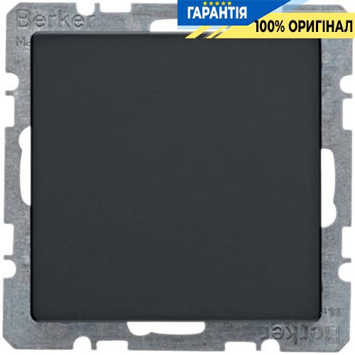 Заглушка з центральною панеллю, антрацит, Berker «Q.1» «Q.3» «Q7» 6710096086