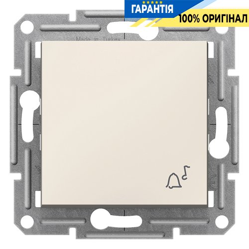 Кнопка 1-клавішний «Дзвінок» Schneider Electric Asfora EPH0870123, крем (без рамки)