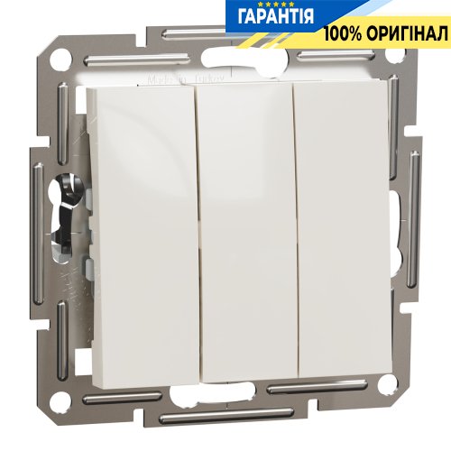 Выключатель 3-клавишный Schneider Electric Asfora EPH2170123, крем (без рамки)