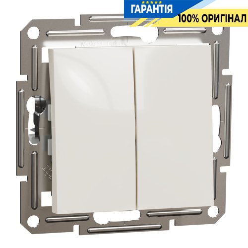 Перемикач 2-клавішний Schneider Electric Asfora EPH0670123, крем (без рамки)