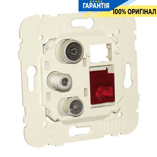 Механизм розетки мультимедийной R-TV-SAT 1x RJ45 Cat.6 UTP, Efapel 21544 Logus 90