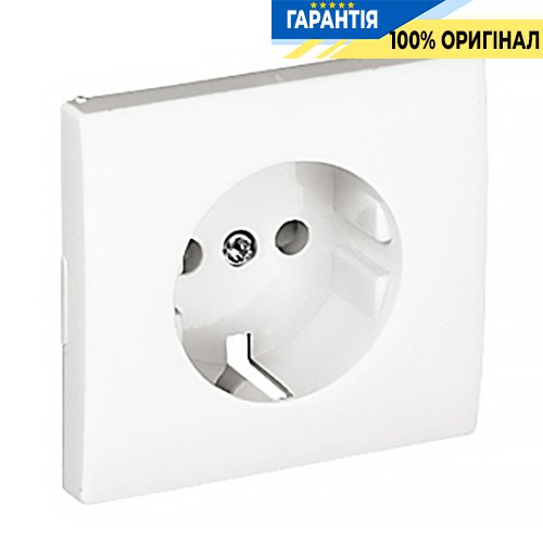 Центральна панель розетки із засувкою 2P+Z, ШУКО «Білий матовий» Efapel Apolo 5000 50632 TBM
