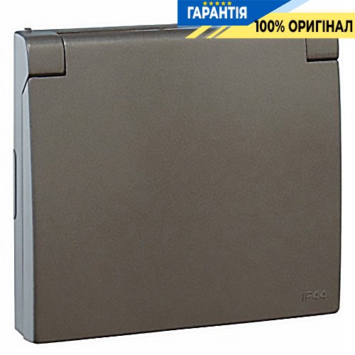 Центральна панель розетки з кришкою 2P+Z, ШУКО (IP44) «Графіт» Efapel Apolo 5000 50634 TGR