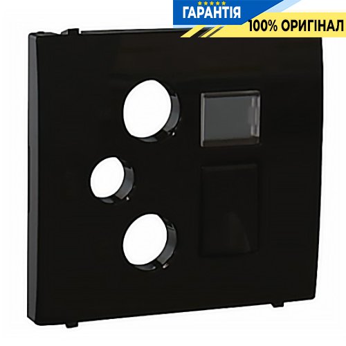 Центральна панель мультимедійної розетки R-TV-ST 2хRJ45 «Чорний матовий» Efapel Apolo 5000 50770 TPM