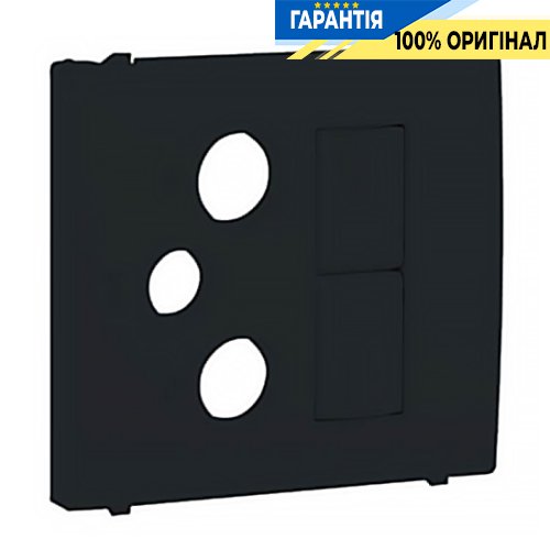 Центральна панель мультимедійної розетки R-TV-ST 2хRJ45 «Чорний матовий» Efapel Apolo 5000 50773 TPM