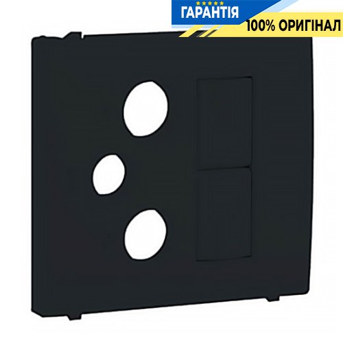 Центральная панель розетки мультимедийной R-TV-ST 2хRJ45 «Чёрный» Efapel Apolo 5000 50773 TPT