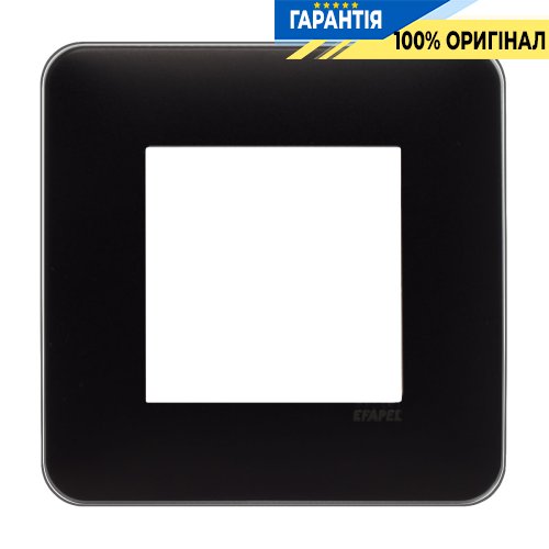 Рамка 1-а «Матовый черный/хром» Efapel Latina Croma 42910 TPH