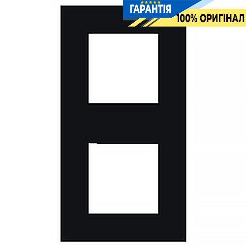 Рамка 2-местная квадрат «Чёрная матовая» Efapel Quadro 45 45920 TPM