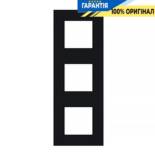Рамка 3-местная квадрат «Чёрная матовая» Efapel Quadro 45 45930 TPM