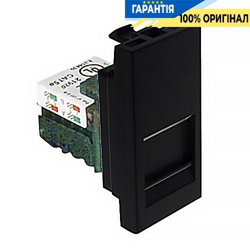 Механізм 1хRJ45 CAT.5E UTP CONNECT 1-мод. «Чорний мат» Efapel 45975 SPM Quadro 45