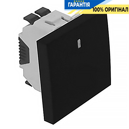 Вимикач Quadro 45 1-кл. перехресний з підсвічуванням 2-мод. «Чорний мат» Efapel 45052 SPM