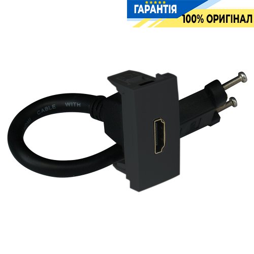 Розетка HDMI с разъёмом 1-мод. «Чёрный матовый» Efapel Quadro 45 45435 SPM
