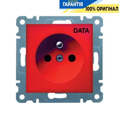 Розетка DATA із центральним заземлюючим контактом Hager Lumina 2 WL1029, «червона»