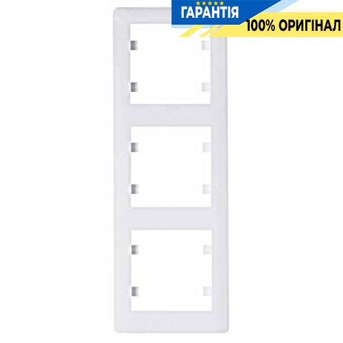 Рамка 3-кратная, вертикальная Hager Lumina 2 WL5130, «белая глянцевая»