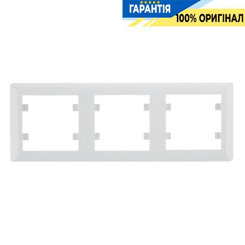 Рамка 3-кратная, горизонтальная Hager Lumina 2 WL5230, «белая глянцевая»