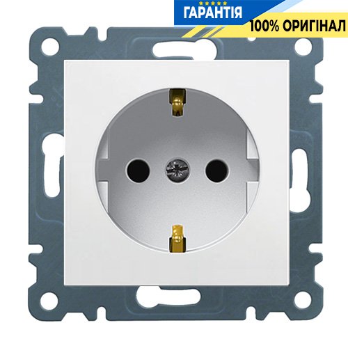 Розетка электрическая с заземлением, защитные шторки Hager Lumina 2 WL1060, «белая глянцевая»