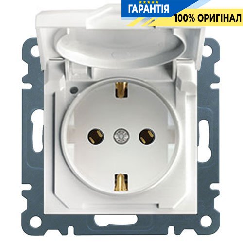 Розетка электрическая с крышкой Hager Lumina 2 WL1150, «белая глянцевая»