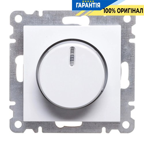 Светорегулятор поворотный Hager Lumina 2 WL4010, «белый глянцевый»