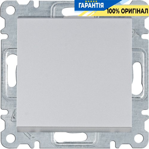 Вимикач 1-кл. 2-полюсний 10АХ/230В Hager Lumina WL0062, «срібло»