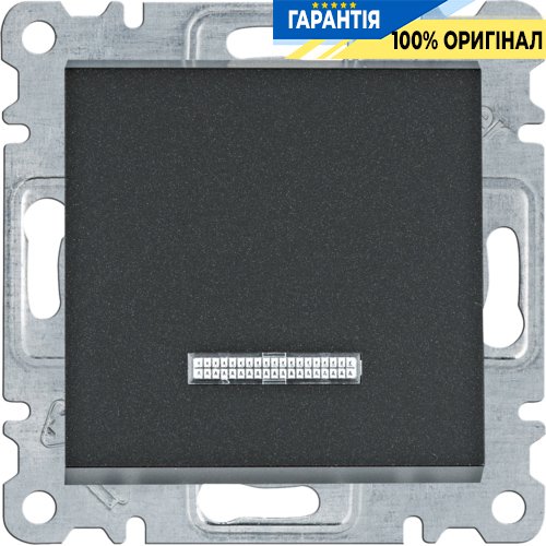 Выключатель с подсветкой 1-кл. универсальный 10АХ/230В Hager Lumina WL0223, «черный»