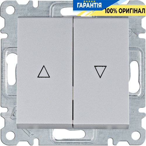 Выключатель для жалюзи «Контактор» 10АХ/230В Hager Lumina WL0322, «серебро»