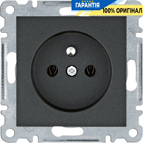Розетка з центральним з/к 16А/230В Hager Lumina WL1023, «чорна»