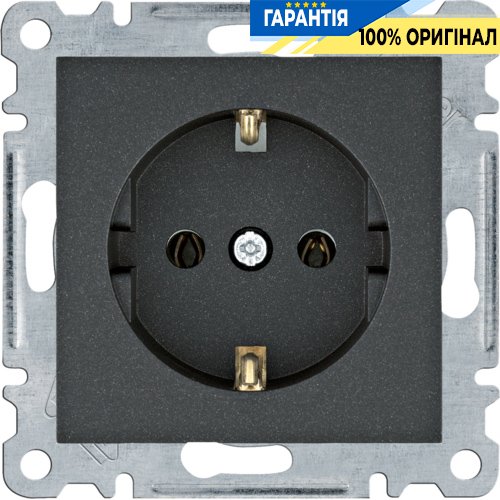 Розетка с з/к 16А/230В Hager Lumina WL1053, «черная»