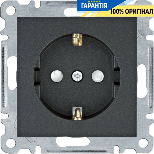 Розетка с з/к с защитой контактов 16А/230В Hager Lumina WL1063, «черная»