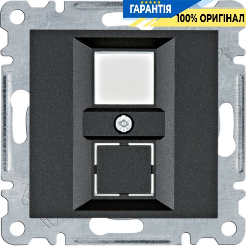 Панель двойная для RJ12/RJ45 Hager Lumina WL2323, «черная»