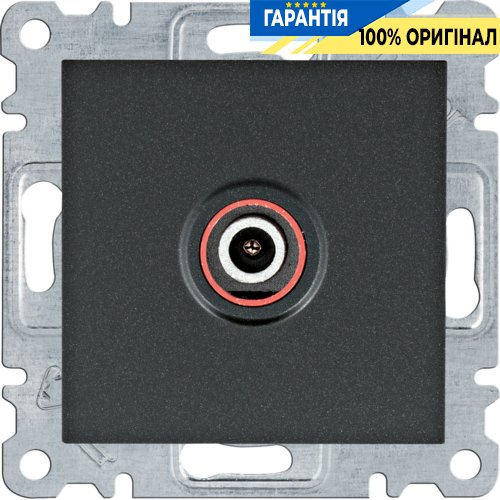 Розетка ТВ Hager Lumina WL3213, «черная»