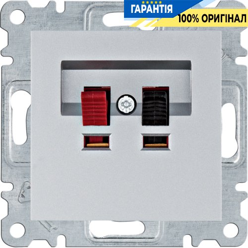 Розетка акустична Hager Lumina WL3312, «срібло»