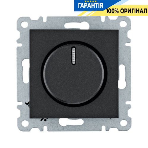 Светорегулятор (диммер) поворотный Hager Lumina WL4013, «черный», 60-600Вт