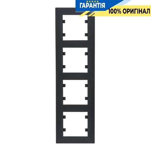 Рамка 4X вертикальная, Hager Lumina-Intens WL5643, «черная»