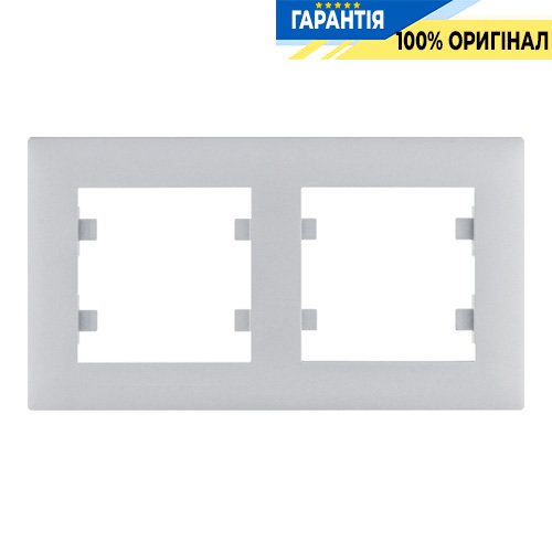 Рамка 2X горизонтальная, Hager Lumina-Intens WL5722, «серебро»
