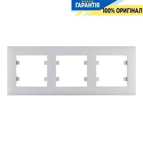 Рамка 3X горизонтальная, Hager Lumina-Intens WL5732, «серебро»