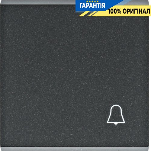 Клавіша із символом «Дзвінок» Hager Lumina WL6013, «чорна»