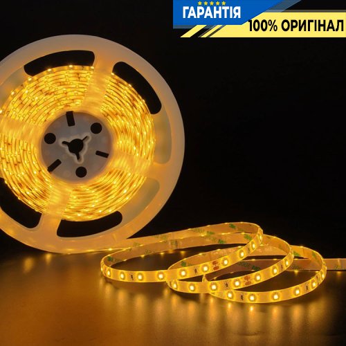 Лента светодиодная 60 Led/m 12V, 5.5Вт, IP33 CRI80 e-pcb Rishang 8745 2835-60-IP33-Y-8-12 RN0860TA-B желтый свет