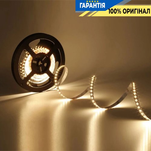 Лента светодиодная 120 Led/m 2700K 24V, 8.6Вт, IP20 CRI90 Rishang 13251 2835-120-IP20-WW-8-24 RD08C0TC-B тёплый свет