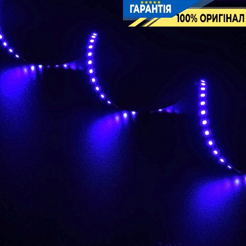 Лента светодиодная 120 Led/m Blue 24V, 9.6Вт, IP20 CRI80 Rishang 19667 2835-120-IP20-B-8-24 RV08C0TC-A синий свет