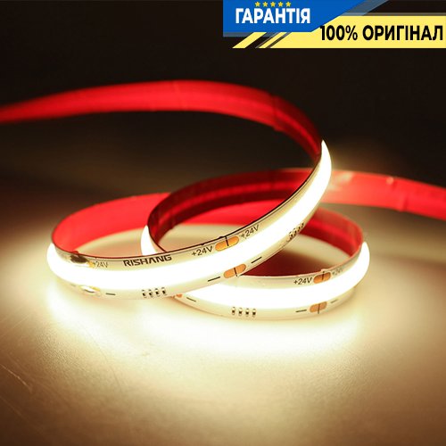 Стрічка світлодіодна 720 Led/m 4000K 24V, 20Вт/м., IP20 CRI90 Rishang 20493 COB-720-IP20-NW-10-24 нейтральне світло