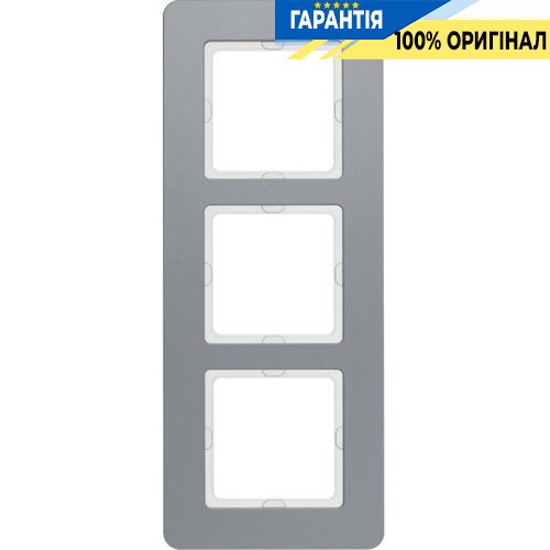 Рамка 3-я алюминий Q.7, Berker 10136074