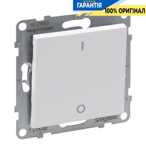 Выключатель 1-кл 2-полюсный (винт. клеммы) 10А/250V Legrand Suno 721102 белый