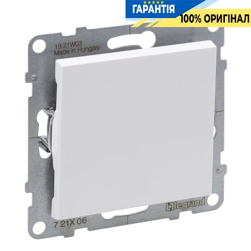 Перемикач 1-кл (пруж.клеми) 10А/250V Legrand Suno 721106 білий