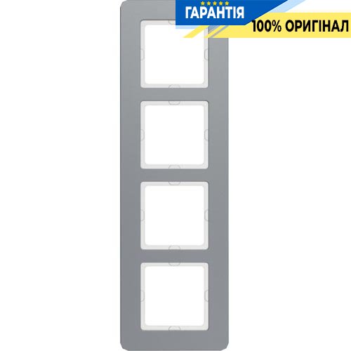 Рамка 4-я алюминий Q.7, Berker 10146074